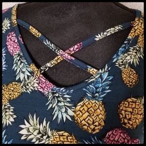 Rosemary*Pineapple Print Casual Dress